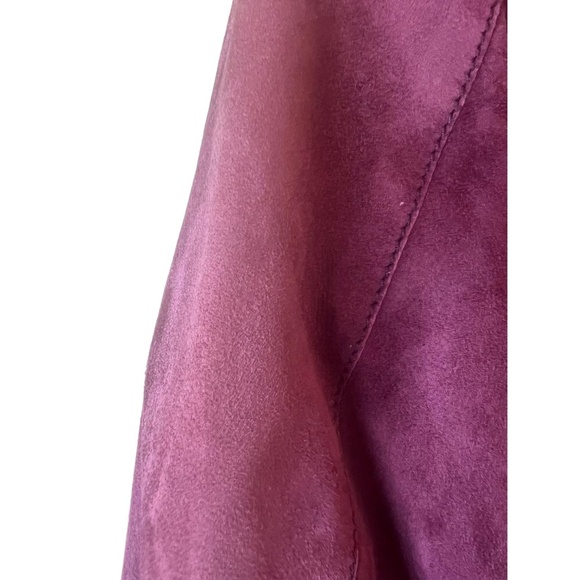AKRIS punto 804398 Purple Suede Notched Lapel 2Button Blazer Jacket US 6 - Picture 8 of 11